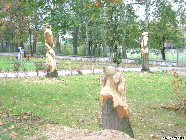 Rzeźby dzieła Marka Śpiewli były ozdobą parku przy ul. 1 Maja