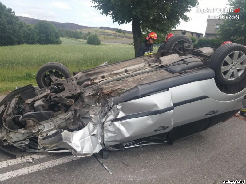 Kierowca odganiał szerszenia i stracił panowanie nad samochodem / Policja Jastrzębie-Zdrój