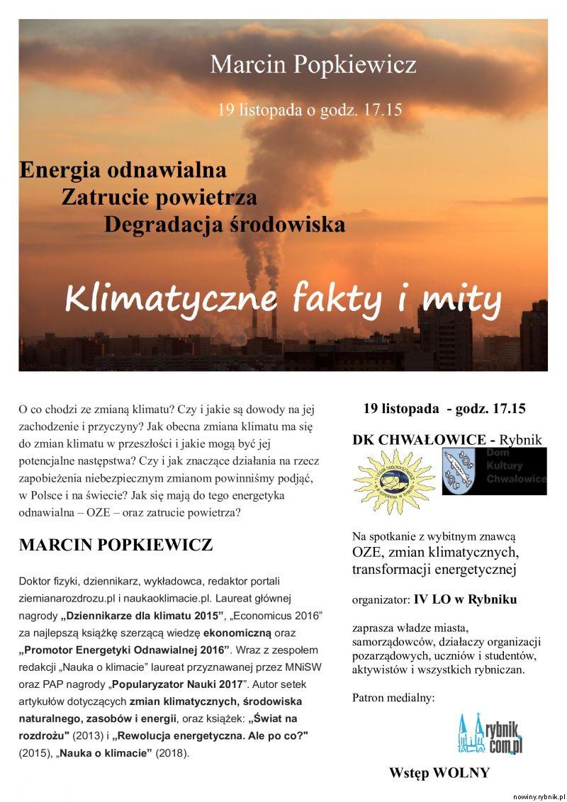 Plakat zapowiadający spotkanie w Chwałowicach / materiały prasowe